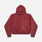 Baby's-breath Rhinestone-studded Vintage Hoodie