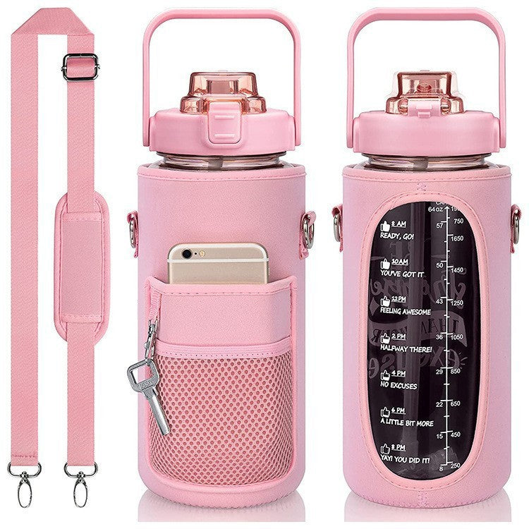 Sports Water Bottle Sleeve Handheld Strap Protective Cover Portable