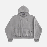 Baby's-breath Rhinestone-studded Vintage Hoodie