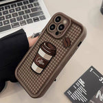 Plaid Coffee-Style Phone Case With Lanyard
