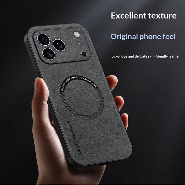 Magnetic Charging Phone Case Ultra Thin Leather